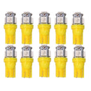 T10 W5W LED, 5050SMD Yellow-Orange Chip, 12V DC, 10-Pack, Yellow