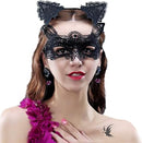 Cat Mask and Ears Headband, Catwoman Costume Accessories for Women's Halloween Party Makeup and Fancy Dress