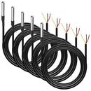 Digital Temperature Sensor Waterproof DS18B20 5pcs Thermal Cable -55 to +125℃ Compatible