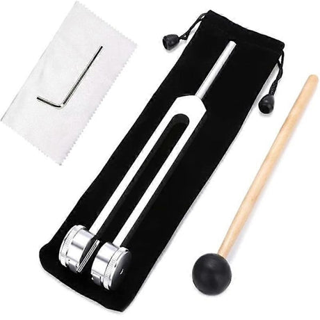 128 Hz Tuning Fork with Weight Compatible with Therapy and Bio-Acoustic Use Acoustic Sliding