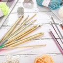 Tunisian Crochet Hook Set 23-Piece with Pearl and Carbonized Bamboo Hooks