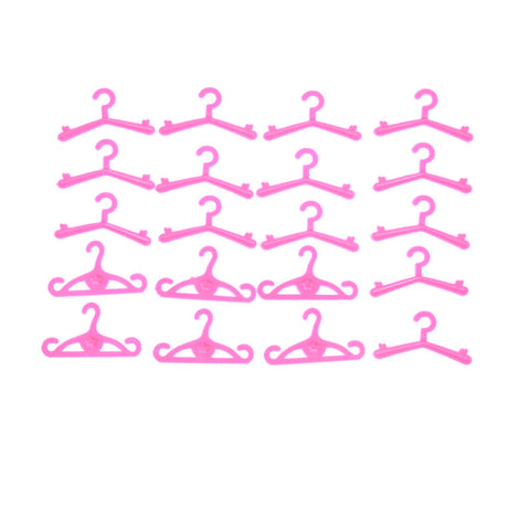 Pink Hangers Accessories For Barbie Doll, 20 pcs Dress Clothes Hangers