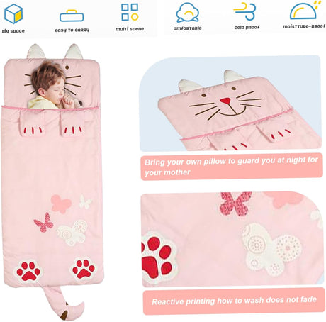 Children's Sleeping Bag with Cozy Cartoon Design for Boys and Girls