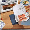 Silicone Bacon Pan 30 x 20 x 0.8 cm with Lid and Handle Crispy Bacon Maker Microwave Tray