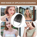 Clip-In Bangs Real Human Hair Natural Black Clip-On Fringe Hair Extensions for Women Girls