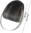 Clip-In Bangs Real Human Hair Natural Black Clip-On Fringe Hair Extensions for Women Girls