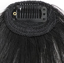 Clip-In Bangs Real Human Hair Natural Black Clip-On Fringe Hair Extensions for Women Girls