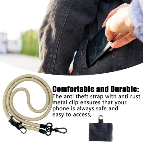 Thick Rope Phone Lanyard 10MM Mobile Strap Neck Holder Compatible with Apple Samsung