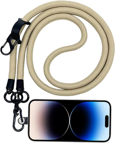 Thick Rope Phone Lanyard 10MM Mobile Strap Neck Holder Compatible with Apple Samsung
