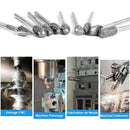 Tungsten Steel Rotary Files Double Cut 10pcs with 3mm Shank Compatible with Dremel Rotary Tools