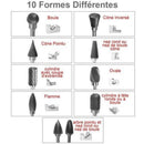 Tungsten Steel Rotary Files Double Cut 10pcs with 3mm Shank Compatible with Dremel Rotary Tools
