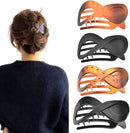Matte French Style Hair Clips, 4pcs Large Acrylic Non-Slip Barrette Clips for Thick Hair