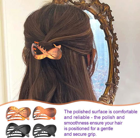 Matte French Style Hair Clips, 4pcs Large Acrylic Non-Slip Barrette Clips for Thick Hair