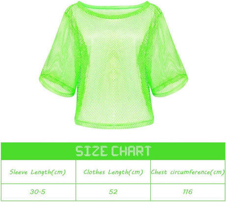 1980s Neon Party Costume Set for Women Girls Retro Theme Outfit Accessories 1PCS