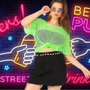 1980s Neon Party Costume Set for Women Girls Retro Theme Outfit Accessories 1PCS