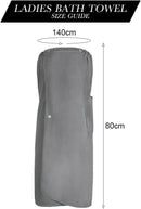 Sauna Skirt for Women with Pockets and Buttons Long Towel Grey