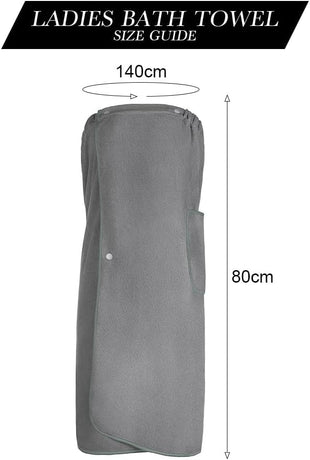 Sauna Skirt for Women with Pockets and Buttons Long Towel Grey