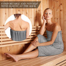Sauna Skirt for Women with Pockets and Buttons Long Towel Grey