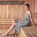 Sauna Skirt for Women with Pockets and Buttons Long Towel Grey