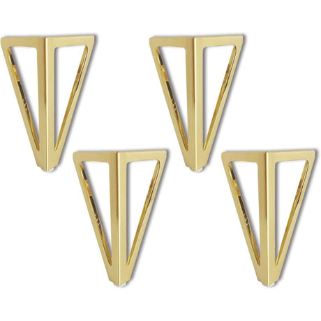 15 cm Gold Triangular Furniture Legs Set of 4 Replacement DIY Compatible with Chairs Cabinets Sofas