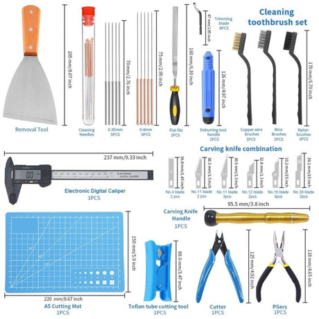 3D Printer Accessory Kit 32 Parts Compatible with 3D Printer Tools and Spare Parts