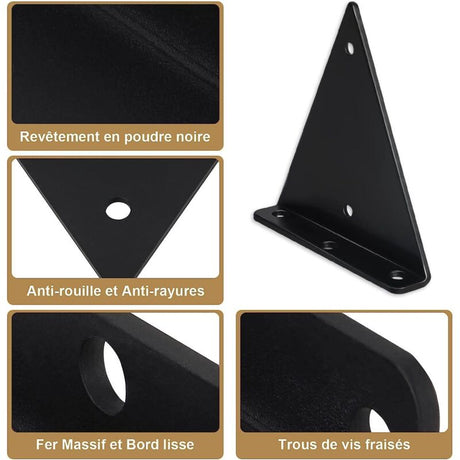 Triangle Shelf Brackets 14cm, Iron Floating Shelf Brackets Wall Mounted, Metal DIY Open Shelf Brackets
