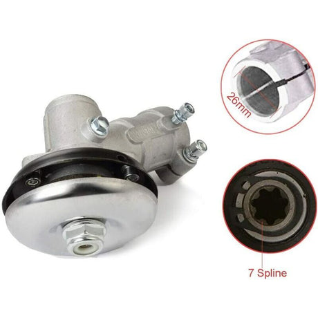 Brushcutter Gearbox 26mm 7 Tooth Round Compatible with Grass Trimmer Chainsaw 28mm Universal Gearbox