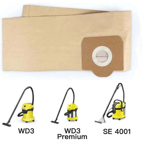 Karcher WD3 Vacuum Cleaner Bags, 5-Pack Compatible with WD3 WD3 Premium WD3200 WD3500P A2204 A2534 SE4001