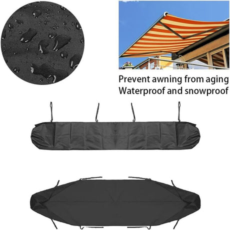 AAF Awning Dust Cover 3m Waterproof Black Storage Winter Protection Compatible with Patio Awnings