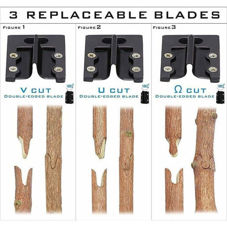 Garden Grafting Scissors Kit for Trees with Black Bag Rubber Band Membrane