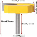Edge Router, 8mm, 8x57mm Bottom Cleaning, T-Slot, Yellow Blade, Compatible with DE