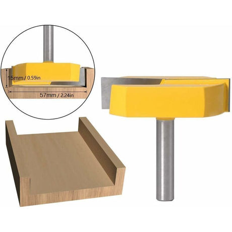 Edge Router, 8mm, 8x57mm Bottom Cleaning, T-Slot, Yellow Blade, Compatible with DE