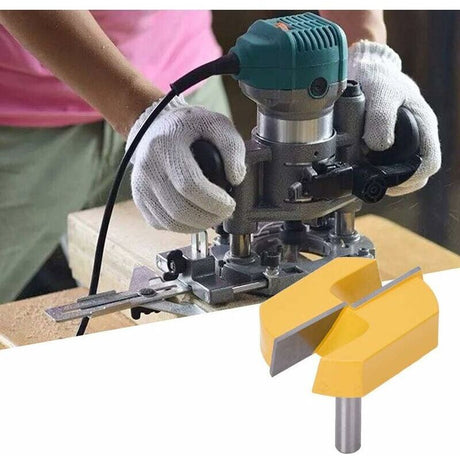 Edge Router, 8mm, 8x57mm Bottom Cleaning, T-Slot, Yellow Blade, Compatible with DE