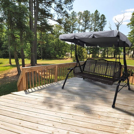 Replacement Cover for 3-Seater Garden Swing Waterproof UV Protection Large Gray