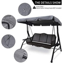 Replacement Cover for 3-Seater Garden Swing Waterproof UV Protection Large Gray