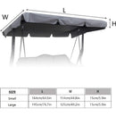 Replacement Cover for 3-Seater Garden Swing Waterproof UV Protection Large Gray
