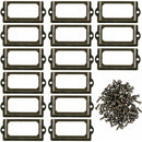 Metal Label Holder 70x33mm Bronze Desk Organizer with Screws 15 Pcs