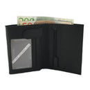 Men's Leather Wallet with 12 Card Slots - Black