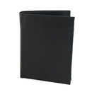 Men's Leather Wallet with 12 Card Slots - Black