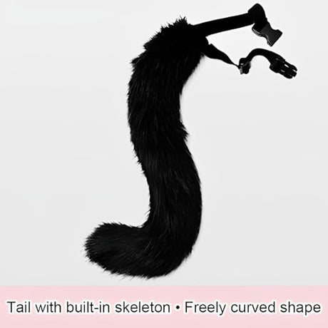 Fox Tail and Ears Set White Cat Costume with Gloves Halloween Cosplay Accessories