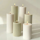 White Silicone Ribbed Candle Mold DIY for Halloween Candles