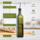 Glass Olive Oil Carafe Bottle 500ml Green Oil Vinegar Pour Spout Funnel
