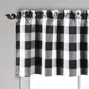 Checkered Kitchen Curtain Farmhouse Style 3-Pack Window Decoration in Black and White