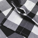 Checkered Kitchen Curtain Farmhouse Style 3-Pack Window Decoration in Black and White