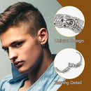 Titanium Steel Hoop Earrings 14mm Men's Black Silver Punk Rock Style