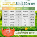 Black \u0026 Decker Trimmer Replacement Spools 6 Pack 1.65mm Line 10m Each Compatible with Black \u0026 Decker Extra Spring \u0026 Cap