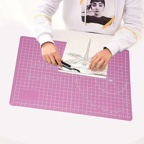 Self-Healing Cutting Mat for Fabric Quilting Sewing and Scrapbooking Pink