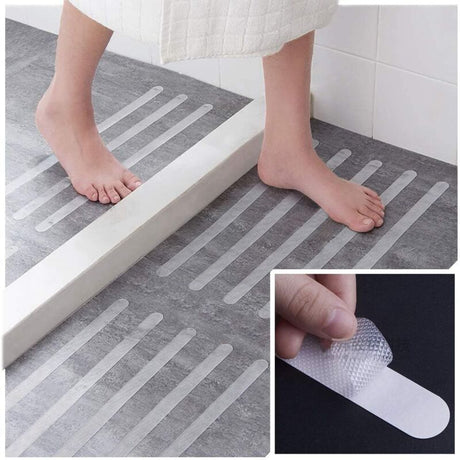 Anti-Slip Shower Stickers Bath Safety Strips Transparent Self-Adhesive for Bathtubs 24 Pack 2 x 38cm