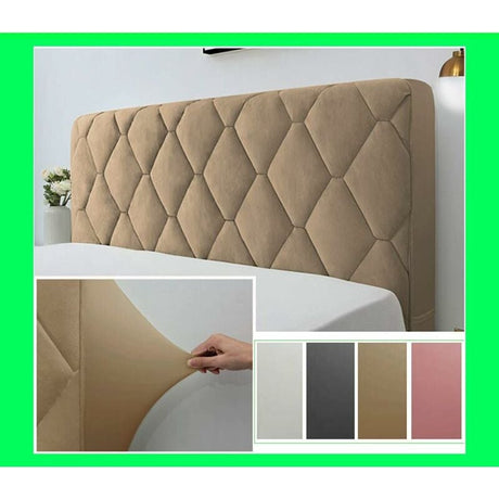 Headboard Cover Decorative Thickened Soft Stretch Dustproof Camel Color 170cm 67 Inches