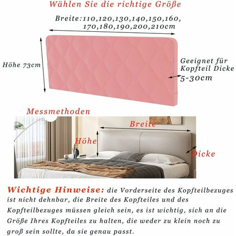 Headboard Cover Decorative Thickened Soft Stretch Dustproof Camel Color 170cm 67 Inches